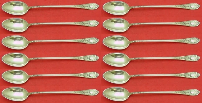 International Silver Fontaine Sterling Silver Iced Tea Spoon Set 12 pieces 7 3/8 inches (1 of 3)