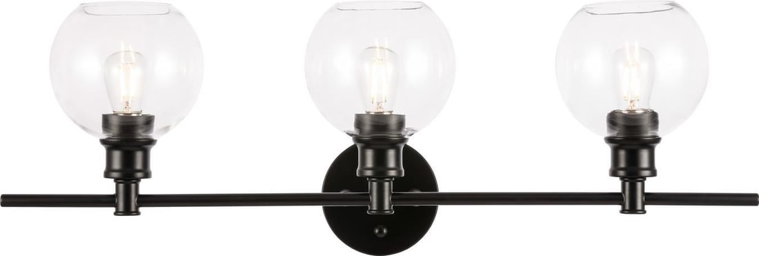 Elegant Lighting Collier Wall Lamp Clear Finish UL Listed 3 Bulb (1 of 1)