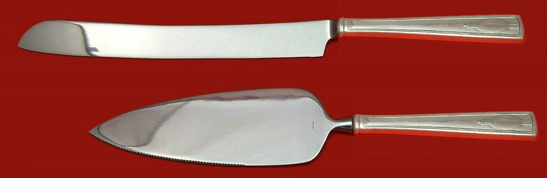 Wallace Carthage Sterling Silver Wedding Cake Set 2pc Monogrammed (1 of 1)