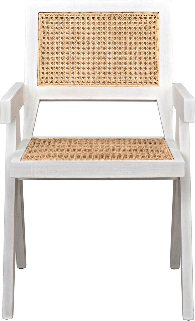 Noir Classic Jude Chair Colonial Caning Teak White Wash Finish (1 of 11)