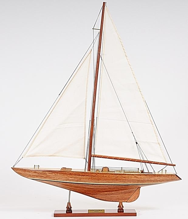 Columbia Yacht Replica Model Nautical Wood Sailboat 31H 24W 5D (1 of 18)