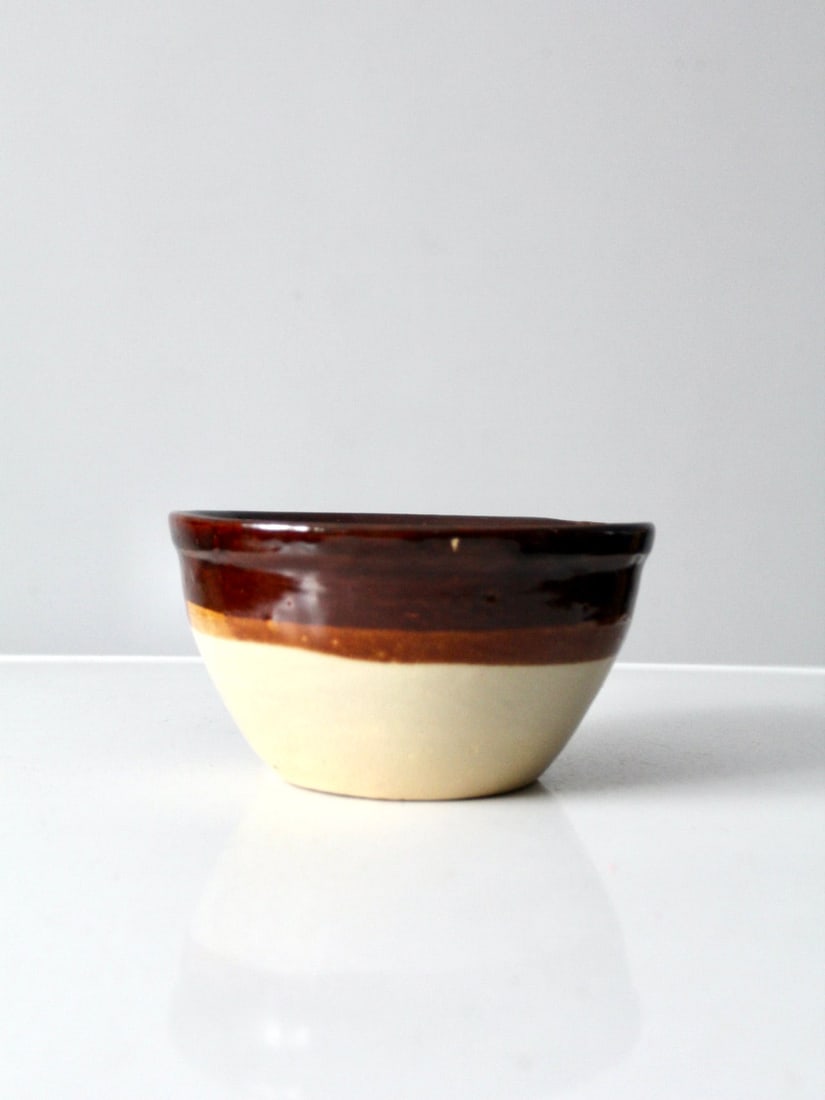 Antique Stoneware Bowl Brown Albany Slip 4.75 Inch (1 of 8)
