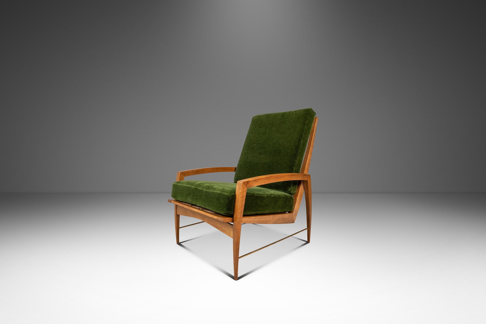 High-Back Danish Lounge Chair by Dan Johnson for Selig in Beech and Mohair (1 of 18)