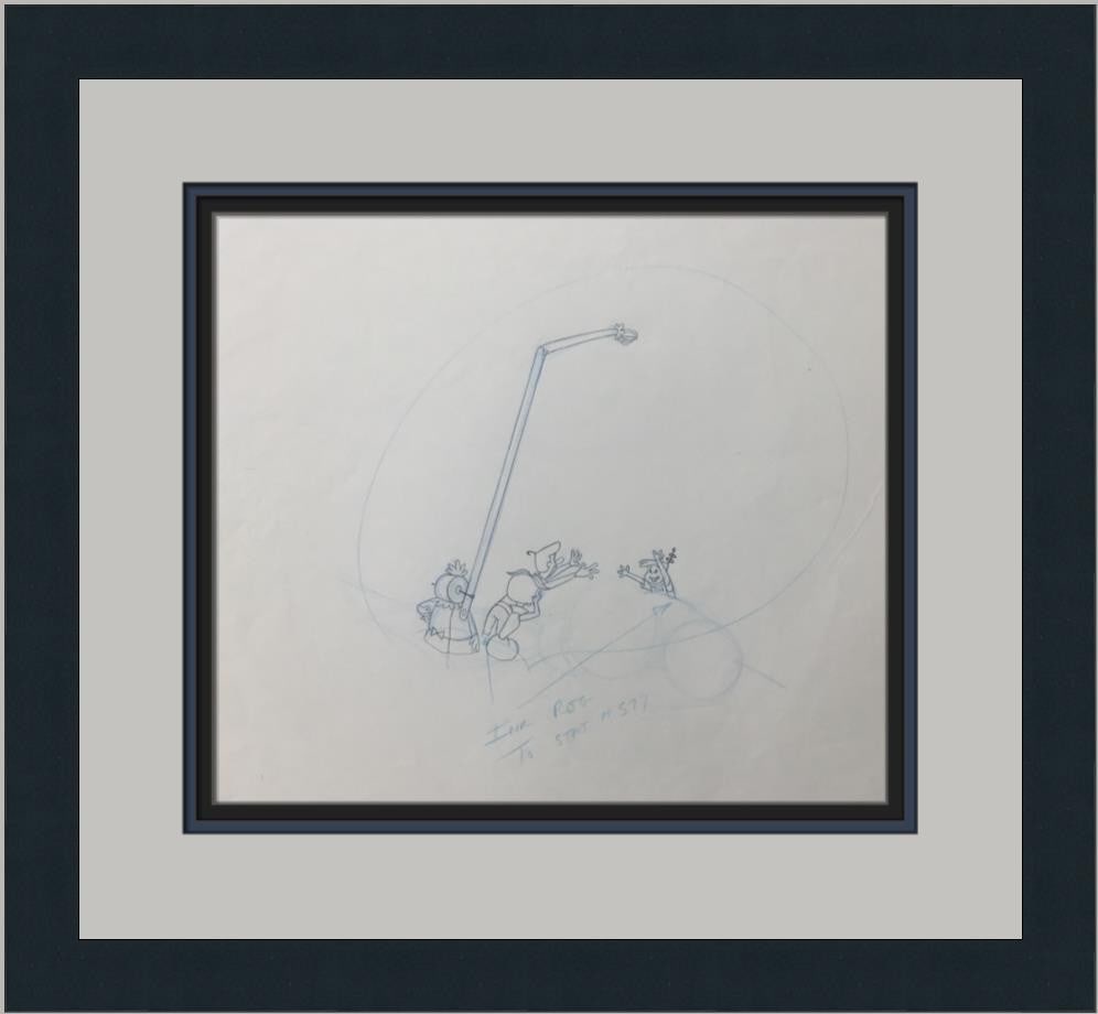 Framed 1980 The Jetsons Animation Studio Model Sheet Production Drawing (1 of 3)