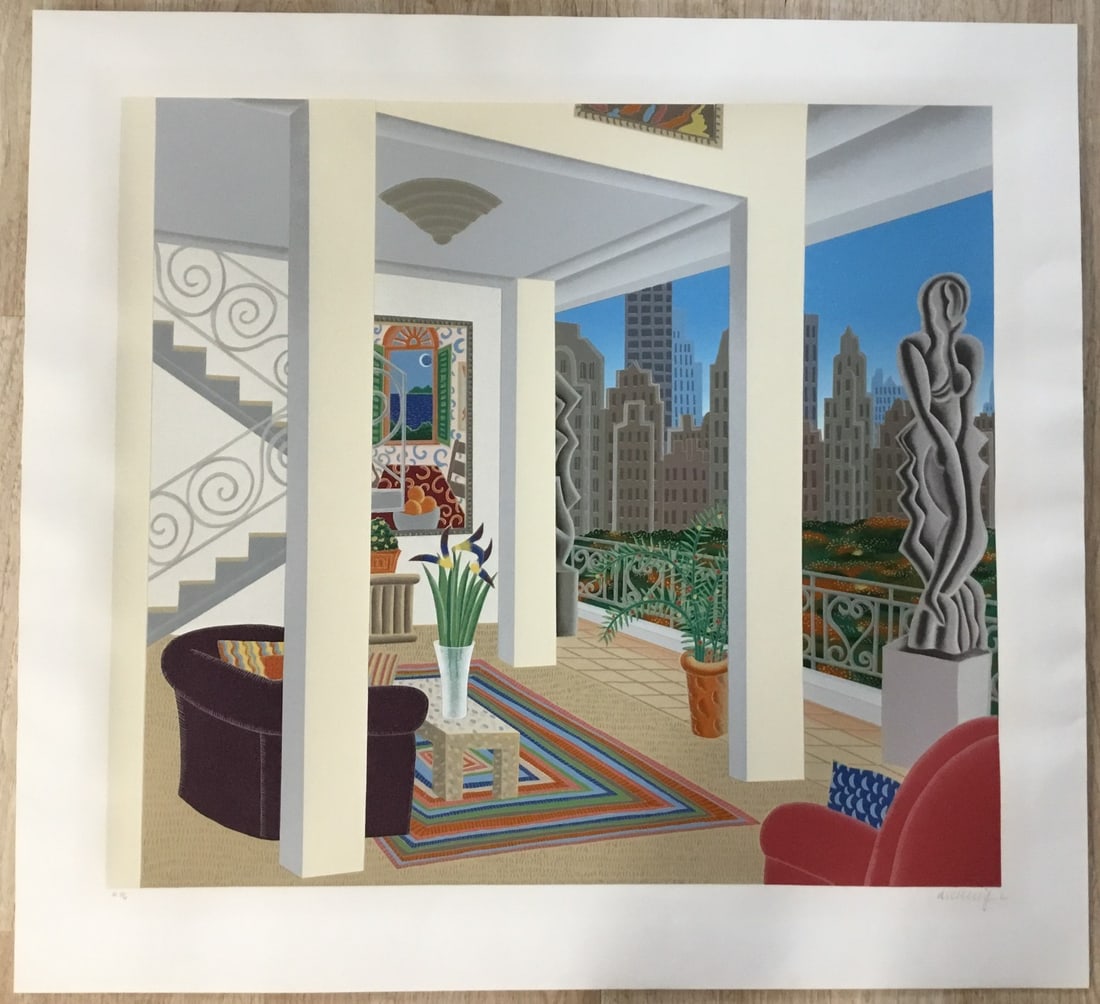 Martinique Serigraph Print by Thomas McKnight Signed and Numbered 1989 (1 of 4)