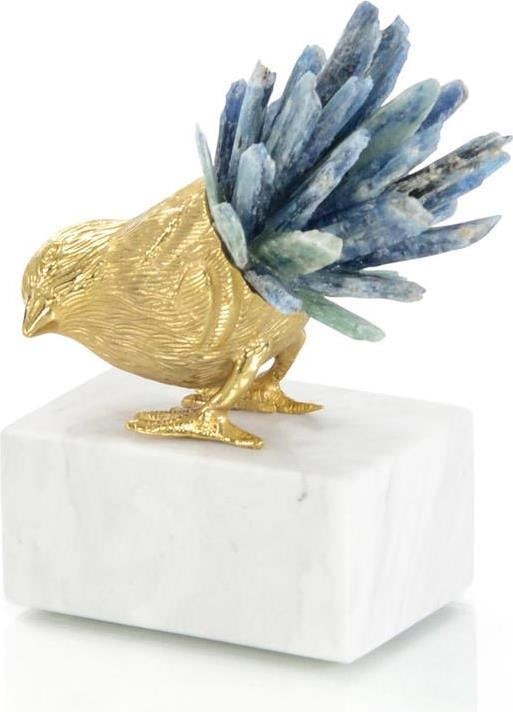 John-Richard Brass Bird Sculpture on Marble 5.5H 6W 2.5D (1 of 1)
