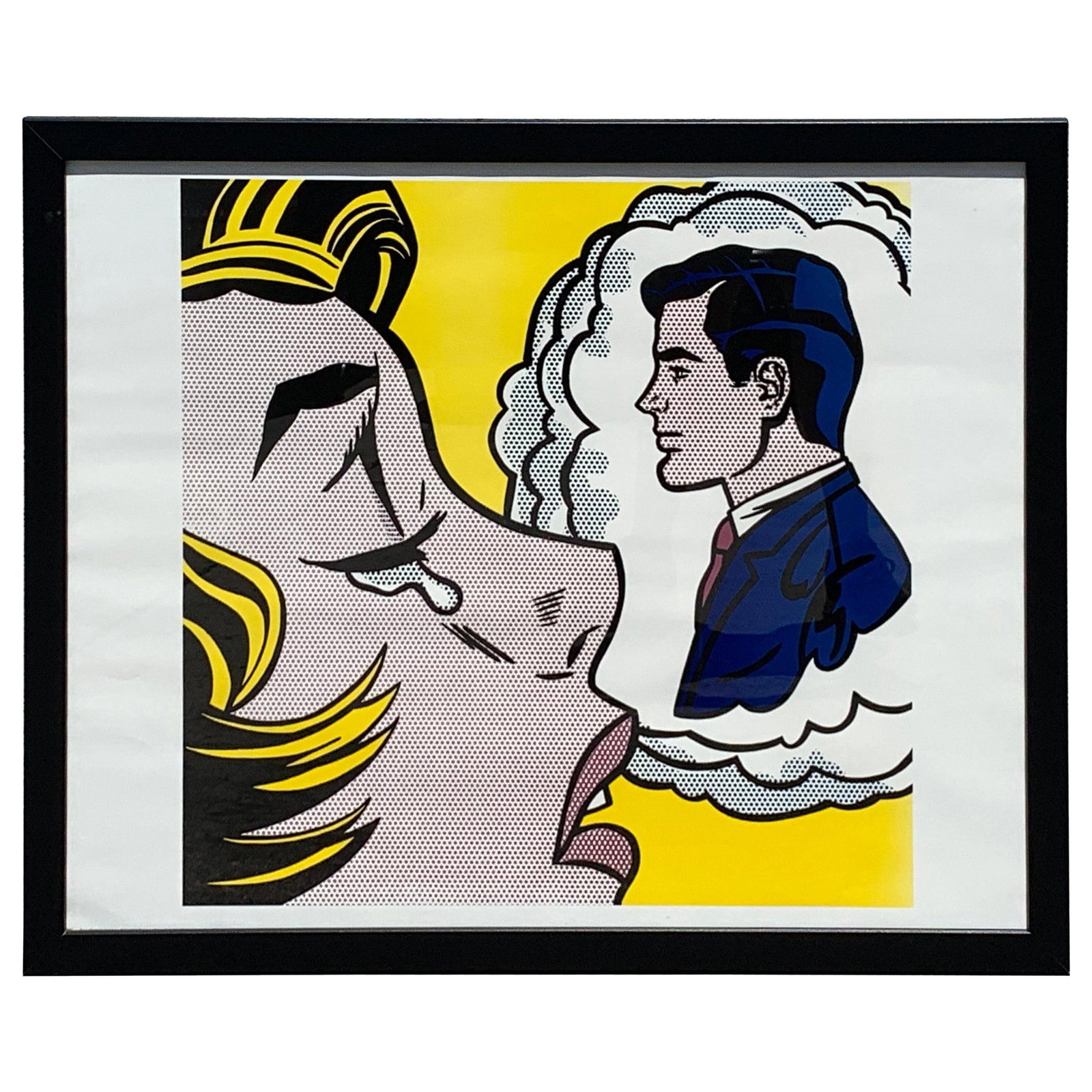 Roy Lichtenstein After 'Thinking of Him' Modern Art Print in Black Frame (1 of 8)