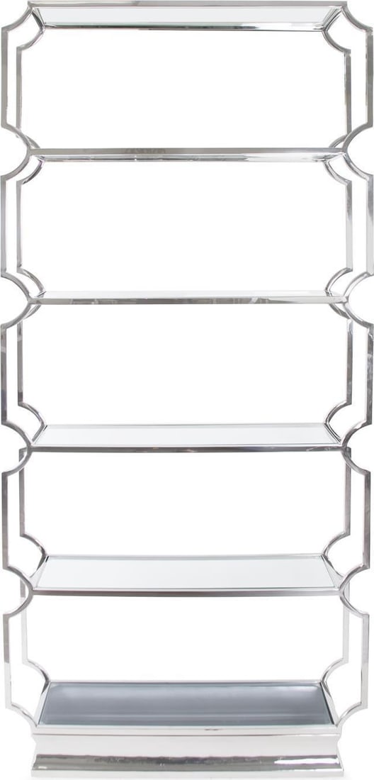 Howard Elliott Scola Etagere Polished Glass Stainless Steel 90.5H (1 of 7)