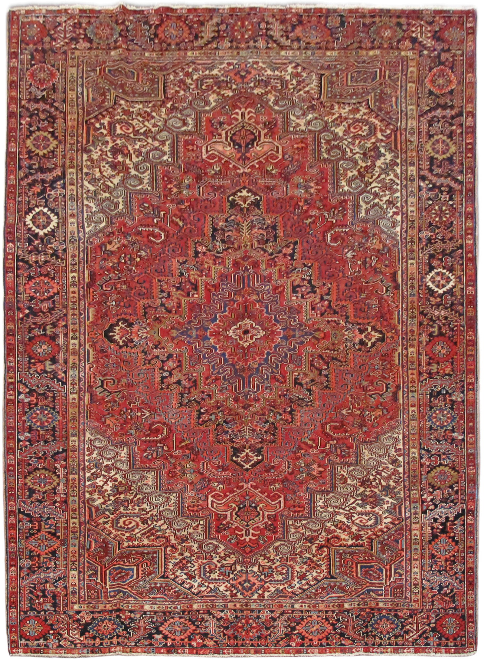 8.4 x 11.7 Red Persian Heriz Rug (1 of 6)