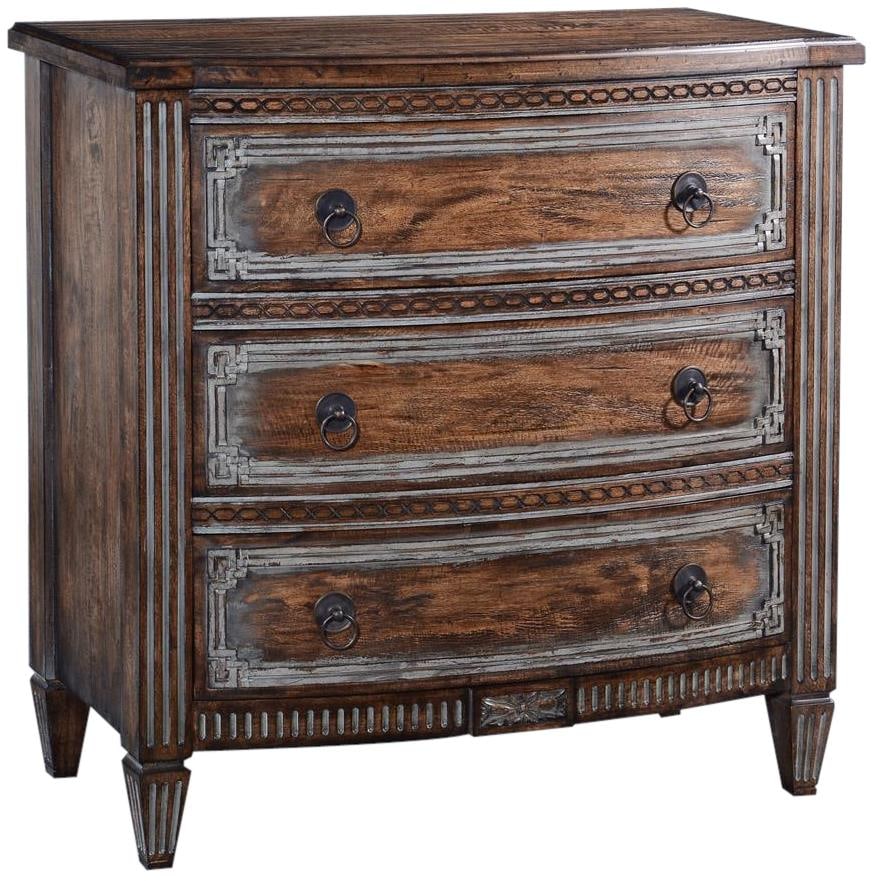 Plazzio Chest Blue Rustic Pecan Solid Wood with Swedish Moss Accents (1 of 1)