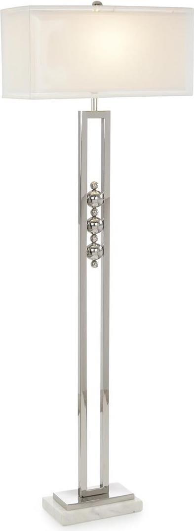 John-Richard Isla Floor Lamp 67 Inch Nickel Elegance Double Shade (1 of 2)