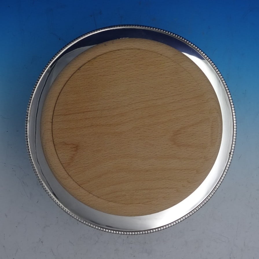 English Sterling Silver Challah Cheese Board 11.25 Inches 18.4 Ozt (1 of 8)