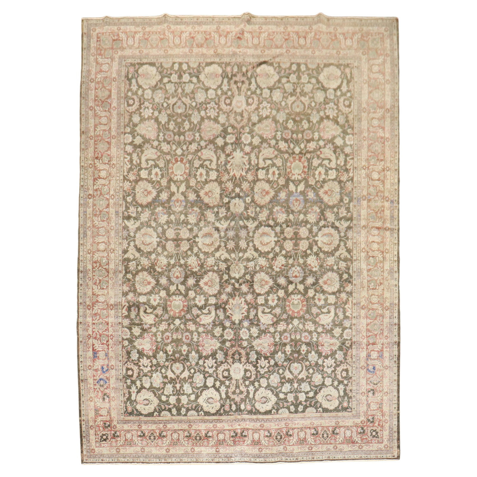 Mid-20th Century Brown Turkish Sivas Floral Wool Rug (1 of 13)