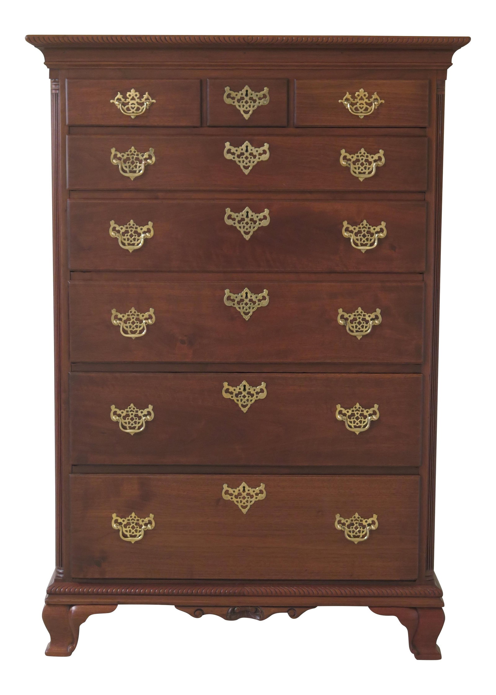 Restored Antique Chippendale Walnut High Chest of Drawers (1 of 10)