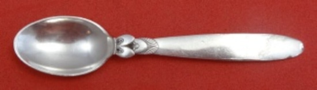 Georg Jensen Cactus Sterling Silver Mocha Spoon GI/GJ Mark 3 7/8" (1 of 2)