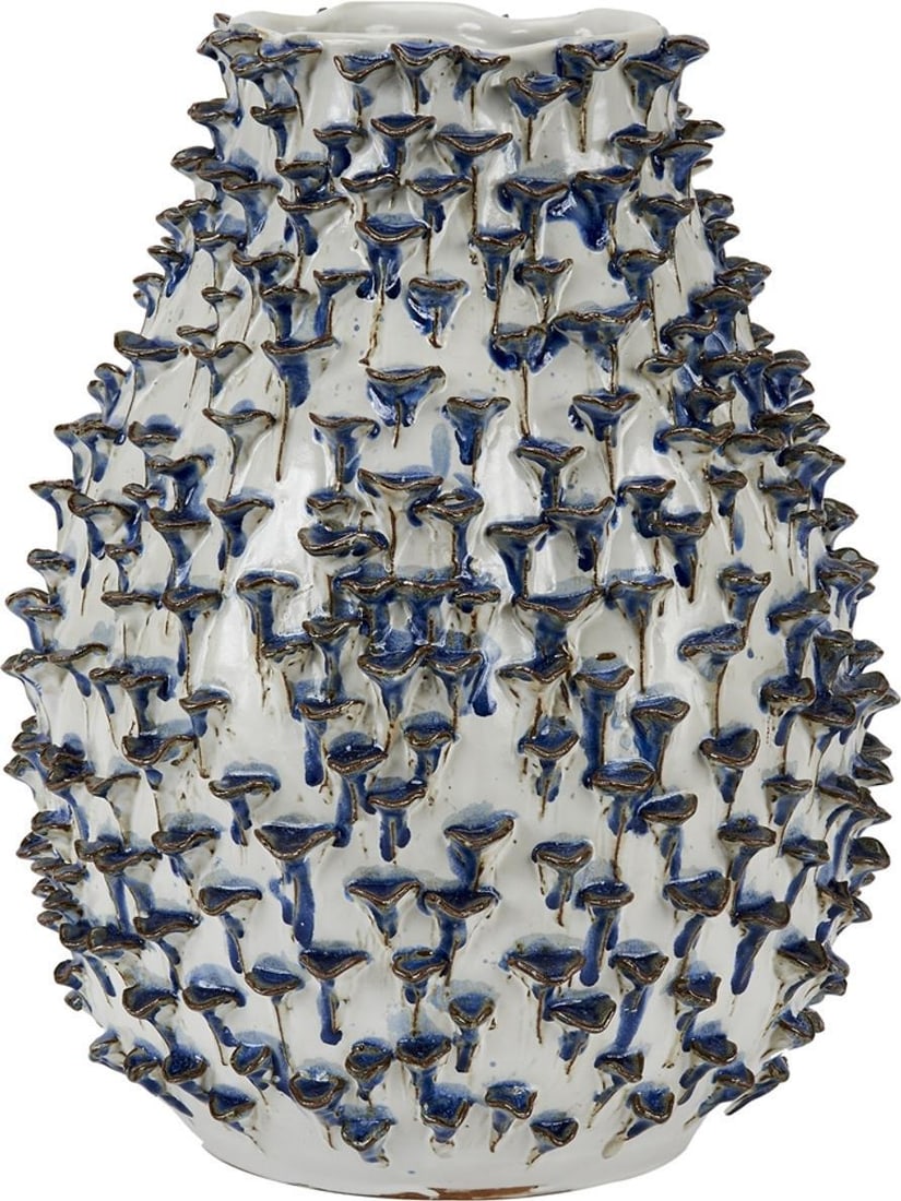 Handmade Thai Ceramic Vase Green White 16H 12W 12D (1 of 4)