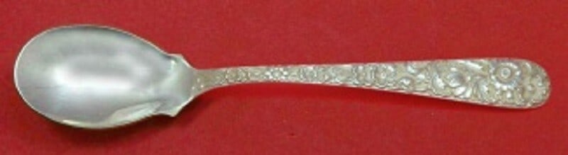 Kirk Sterling Silver Repousse Ice Cream Spoon 5 7/8 Inch Custom Made (1 of 1)