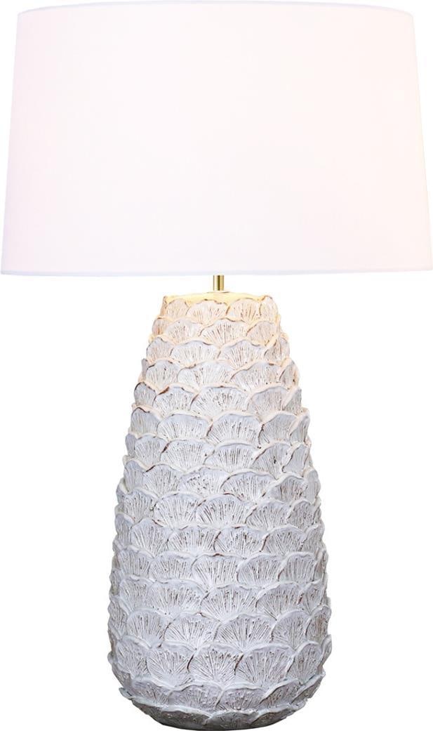 Handmade White Ceramic Sea Flower Table Lamp 28H (1 of 2)