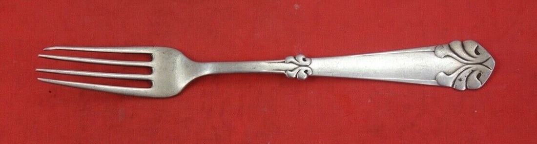 H P Larsen 7 Inch Danish Sterling Silver Luncheon Fork (1 of 2)
