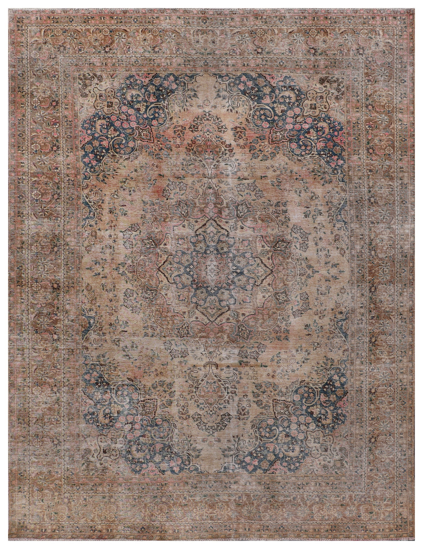 9' x 12' Handmade Distressed Persian Vintage Rug Pre-Owned (1 of 6)