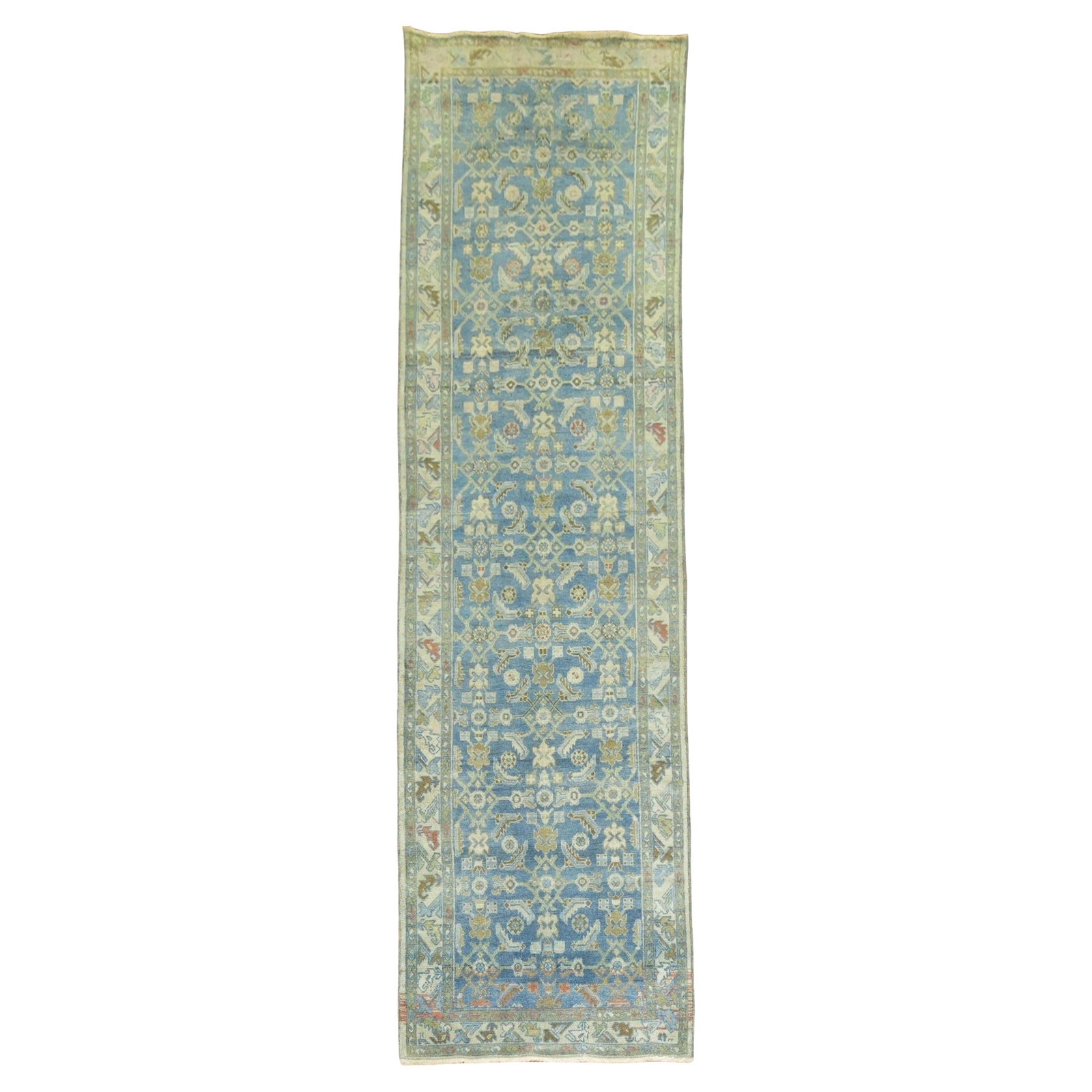Antique Persian Malayer Runner 3'5 x 12' Blue Wool Hand-Knotted (1 of 8)