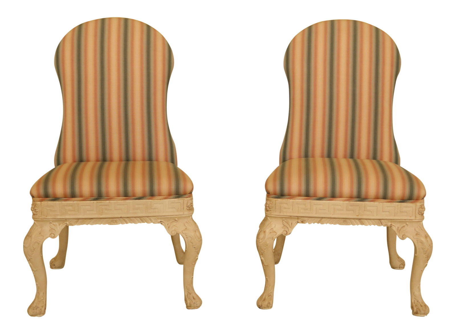 Elegant Pair of Chippendale Style Upholstered Side Chairs (1 of 10)
