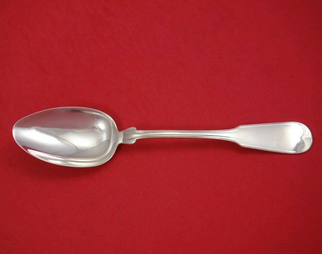 Gorham Sterling Silver Threaded Antique Serving Spoon 8 3/8 inches (1 of 2)