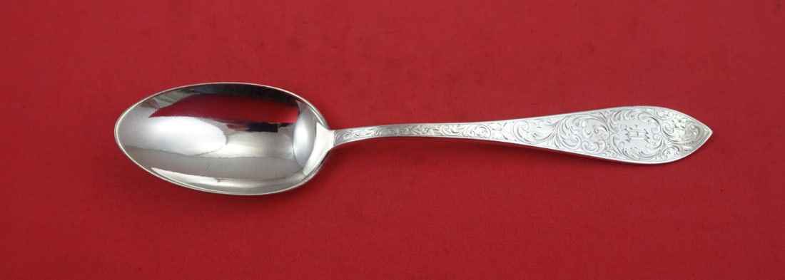 Birks Tudor Scroll Sterling Silver Soup Spoon 7 1/4" Monogrammed (1 of 2)
