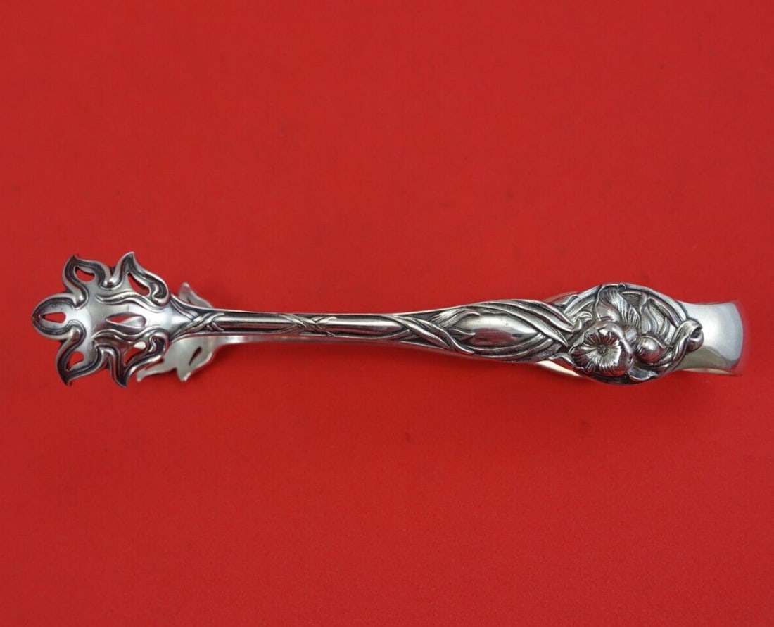 Watson Orchid Sterling Silver Sugar Tong 4.5 Inch Heirloom Serving Piece (1 of 3)
