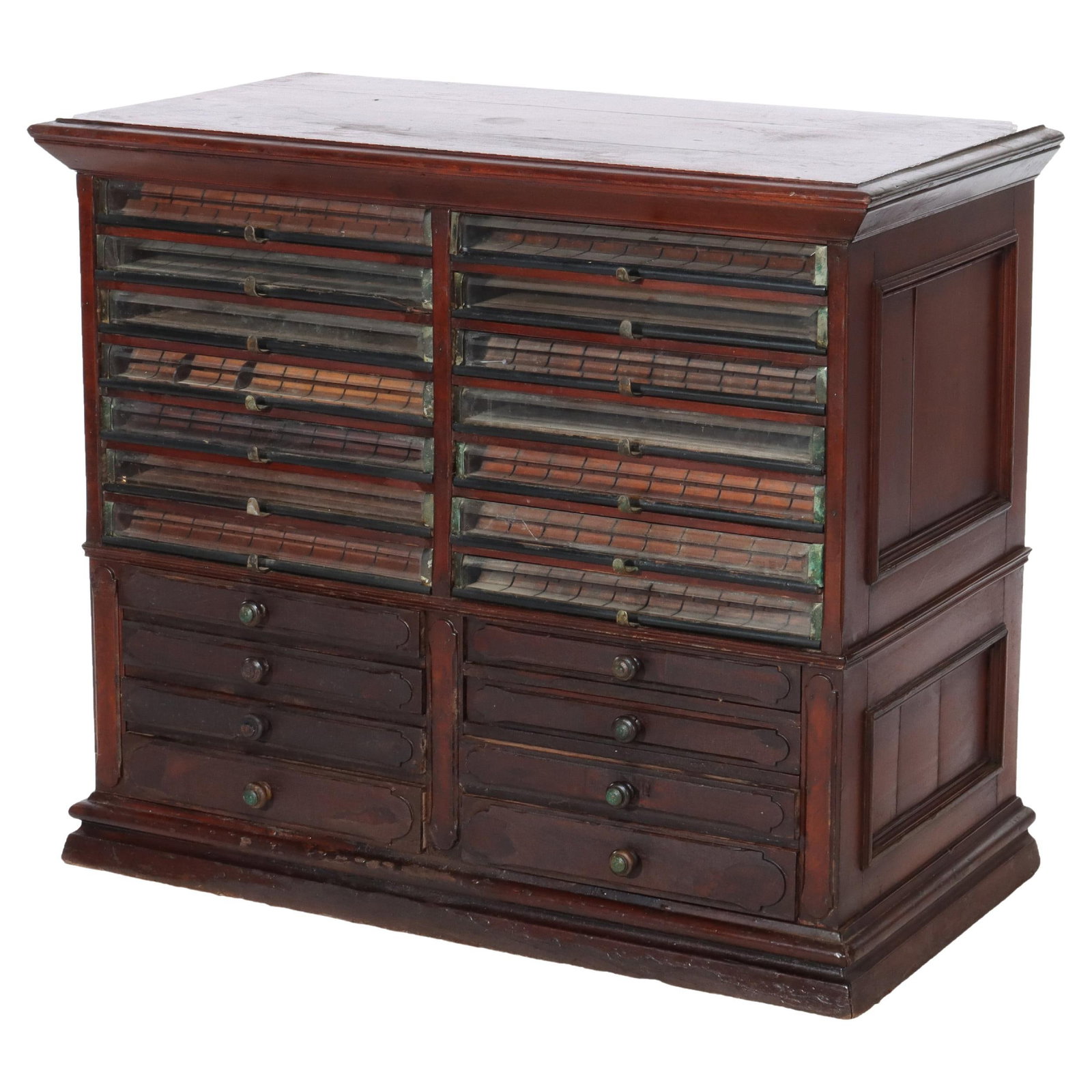 Antique Mahogany Spool Cabinet with 22 Drawers C1900 (1 of 12)
