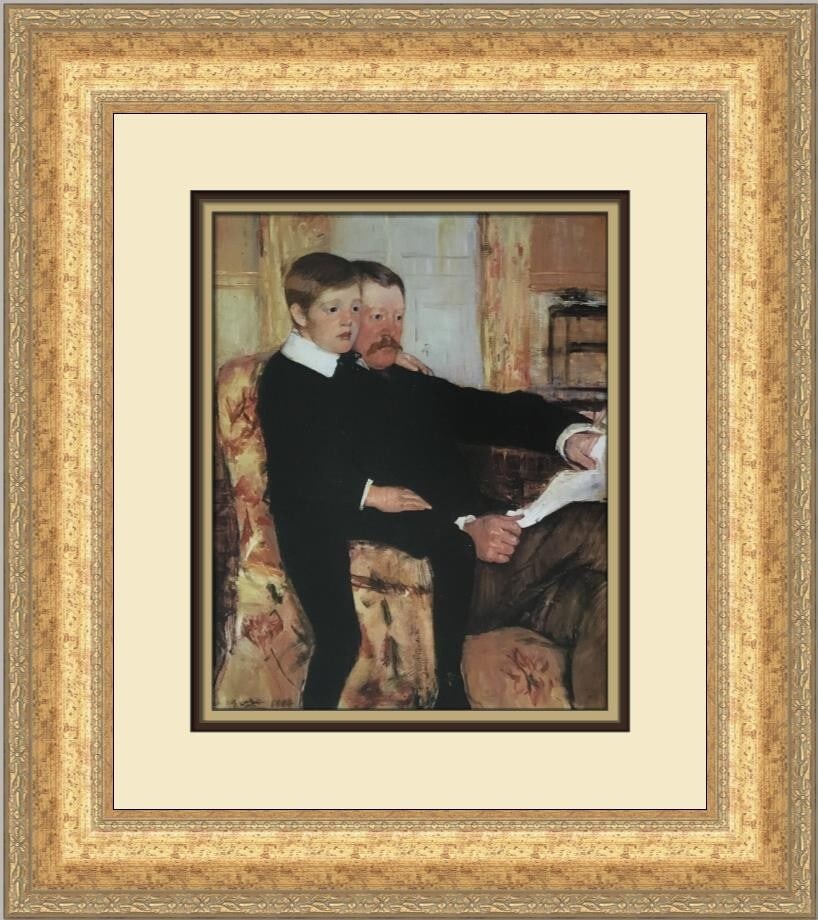 Mary Cassatt Portrait of Mr. Alexander J Cassatt and Son Custom Framed Print (1 of 2)