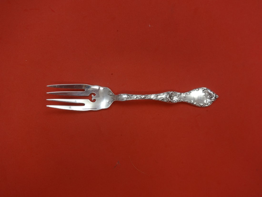 Reed Barton Les Cinq Fleurs Sterling Silver Salad Fork with Heart Piercing (1 of 1)