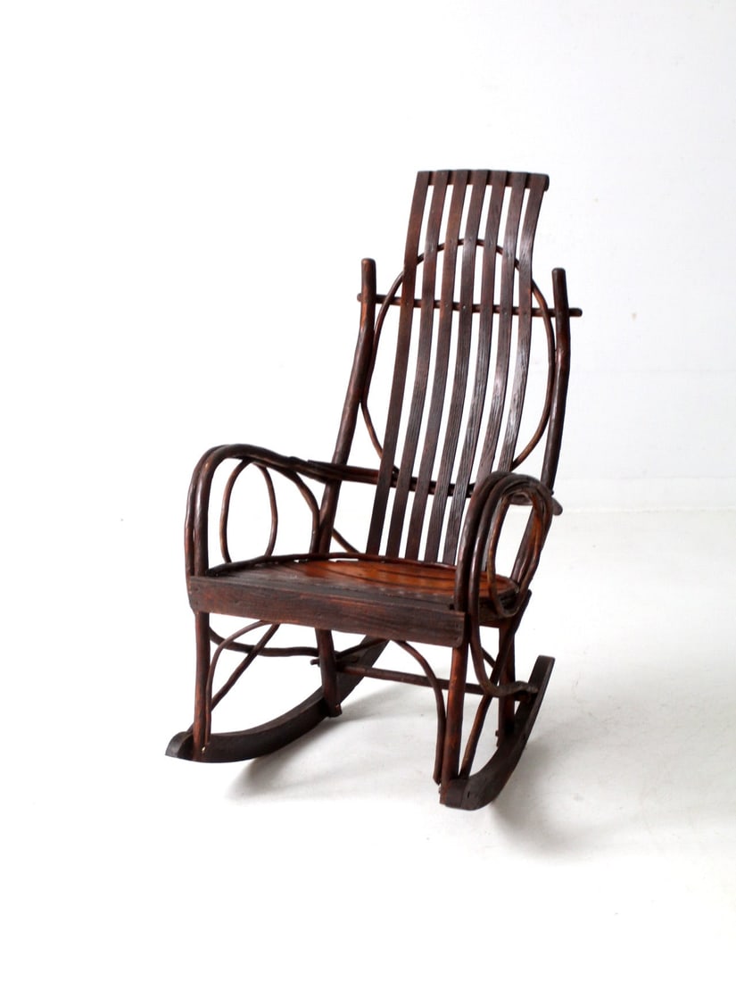 1940s Amish Bentwood Rocking Chair with Slatted Back (1 of 12)