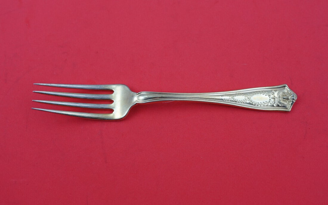 Tiffany & Co. Winthrop Sterling Silver Fork Vermeil Gold 6 3/4" (1 of 2)