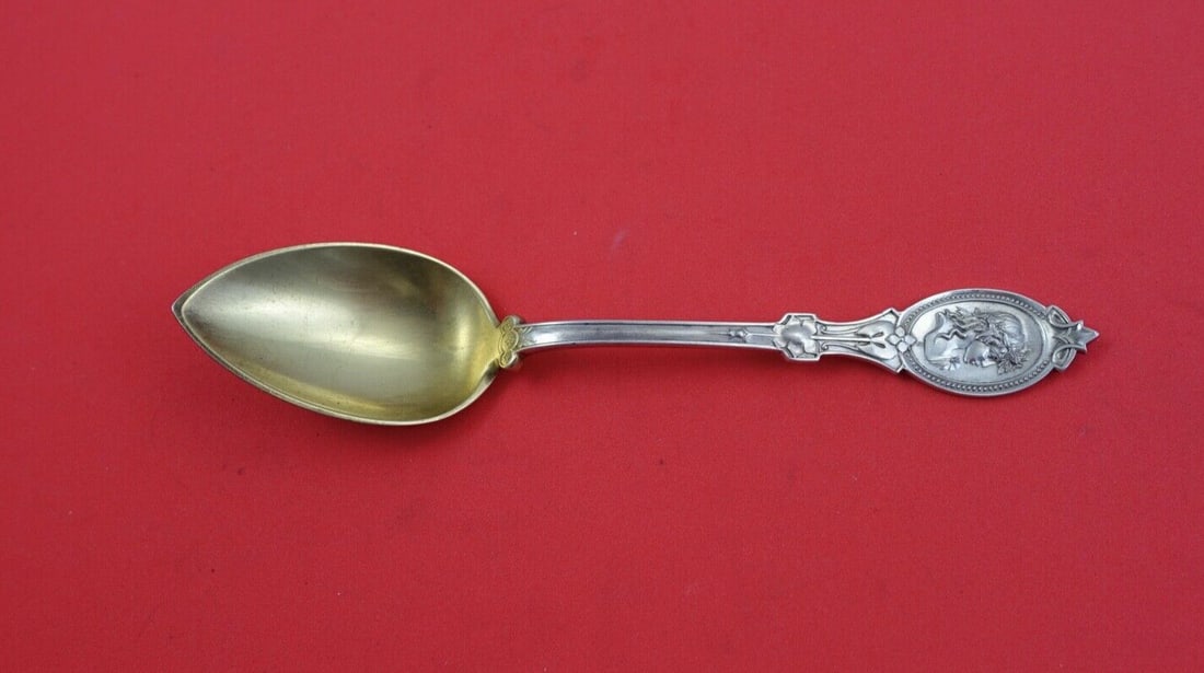 Hotchkiss & Schreuder Medallion Sterling Silver Grapefruit Spoon 1889 6" (1 of 2)