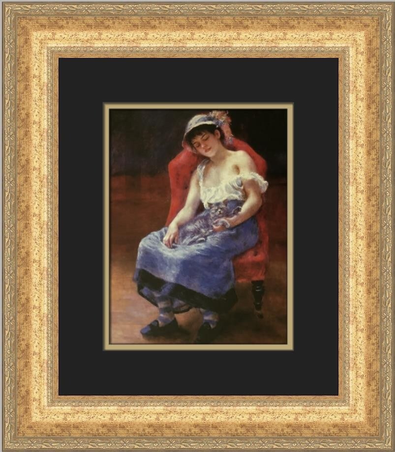 Renoir The Sleeping Girl with a Cat Custom Framed Print 1993 (1 of 2)