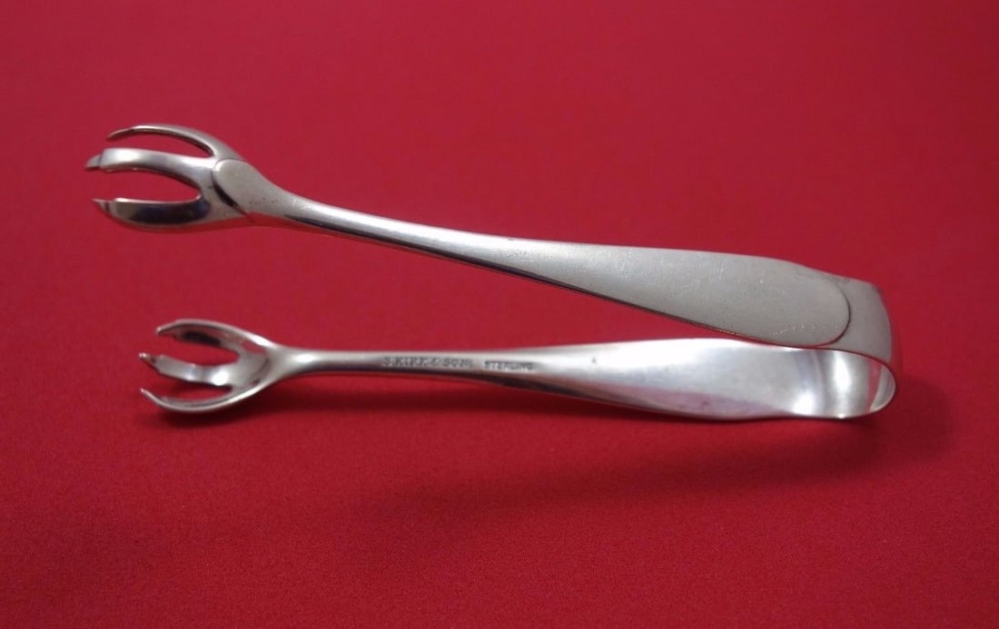 Kirk Old Maryland Plain Sterling Silver Sugar Tong 4.5 inches (1 of 1)