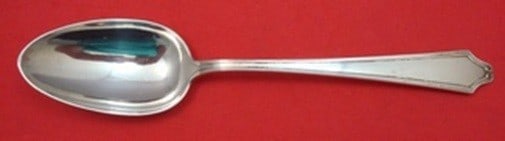 Sterling Silver 8.5 Inch Minuet Pattern Serving Spoon by International: Sterling Silver 8.5 Inch Minuet Pattern Serving Spoon by International This serving spoon is crafted in the Minuet pattern by International and made from sterling silver. Measuring 8 1/2 inches in len