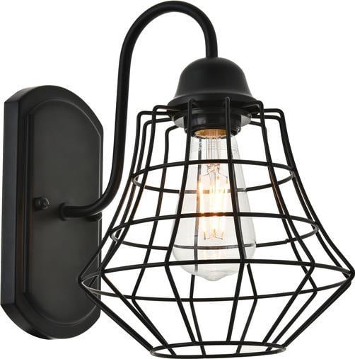 Elegant Lighting Black Candor Wall Sconce Mid-Century Modern UL-Listed (1 of 1)