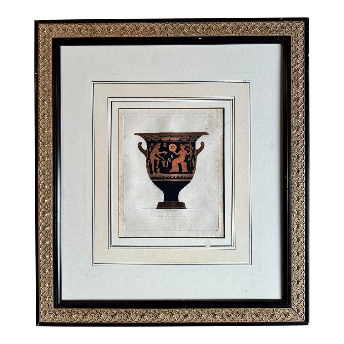 Bohemian Style Paper Artwork Depicting Greek Urn Engraved by Henry Mosses (1 of 9)