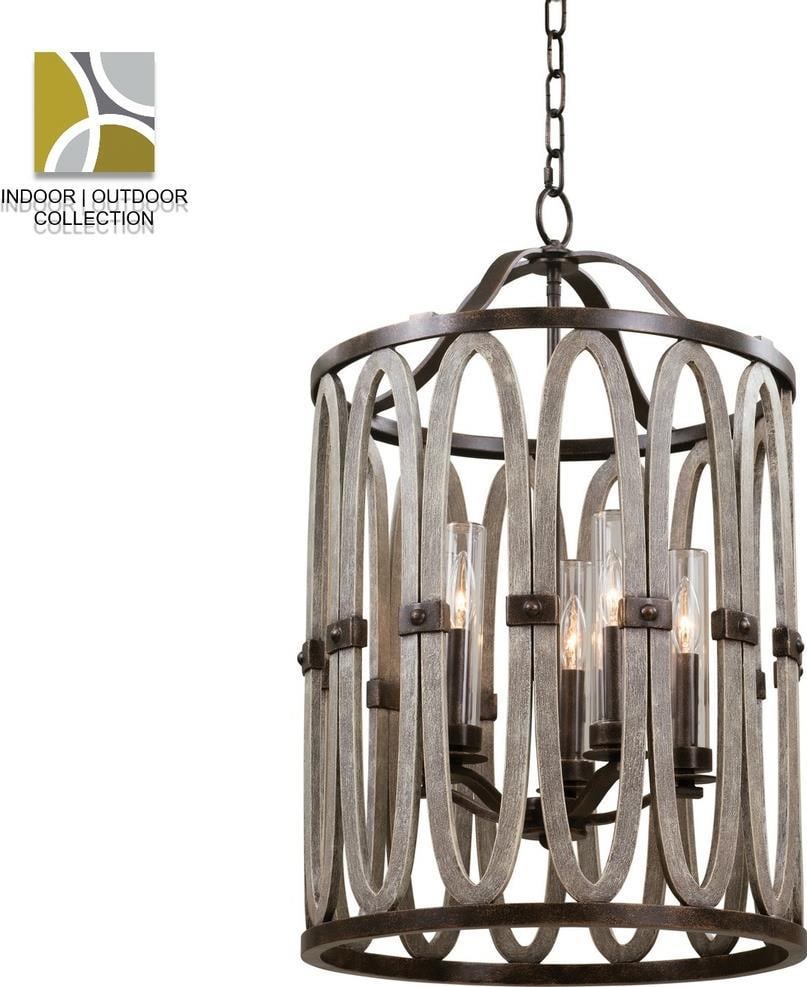 Kalco Belmont Outdoor Foyer Light Clear Florence Gold 30H 19W Dimmable (1 of 1)