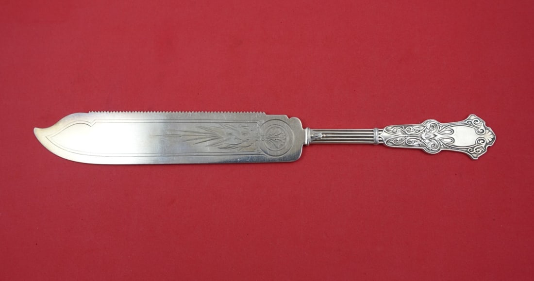 Whiting Alhambra Sterling Silver Cake Saw 11 3/4 Bright-Cut (1 of 2)
