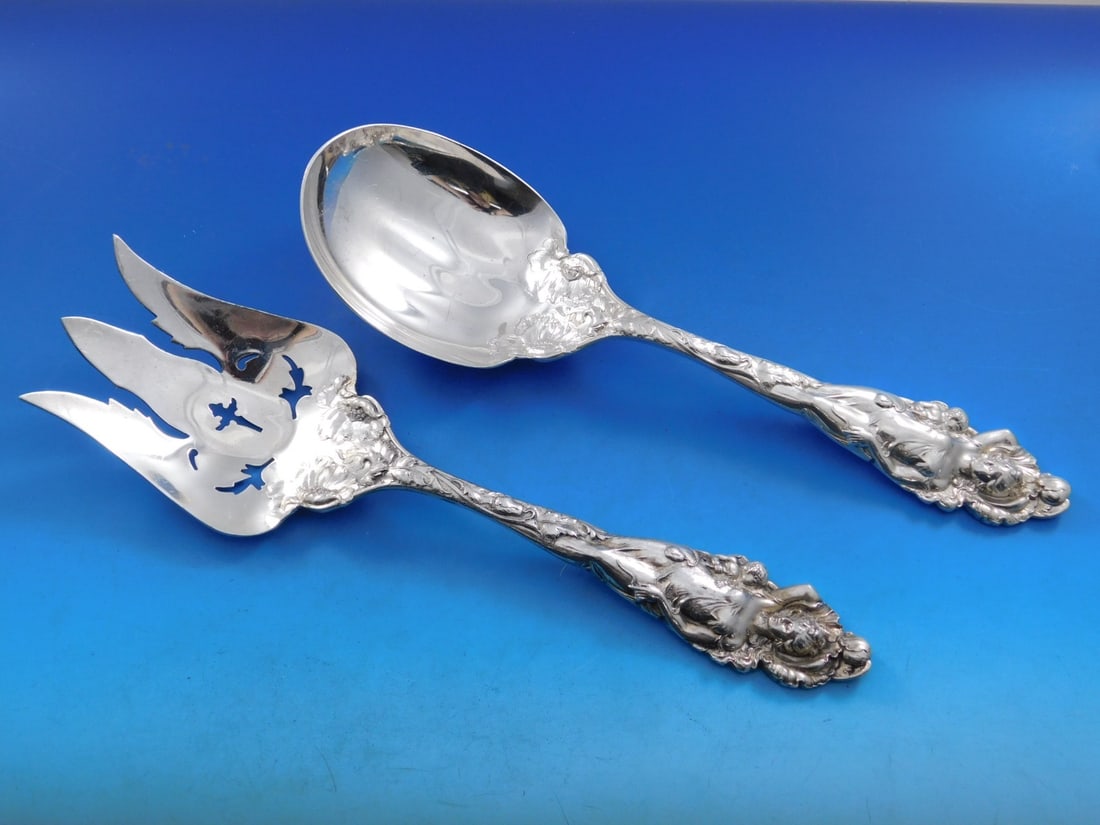 Reed & Barton Love Disarmed Sterling Silver Salad Serving Set 5 Pieces (1 of 7)