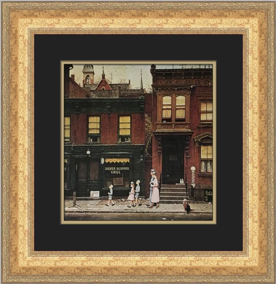 Norman Rockwell Walking To Church Custom Framed Print 1977 Americana Art (1 of 2)
