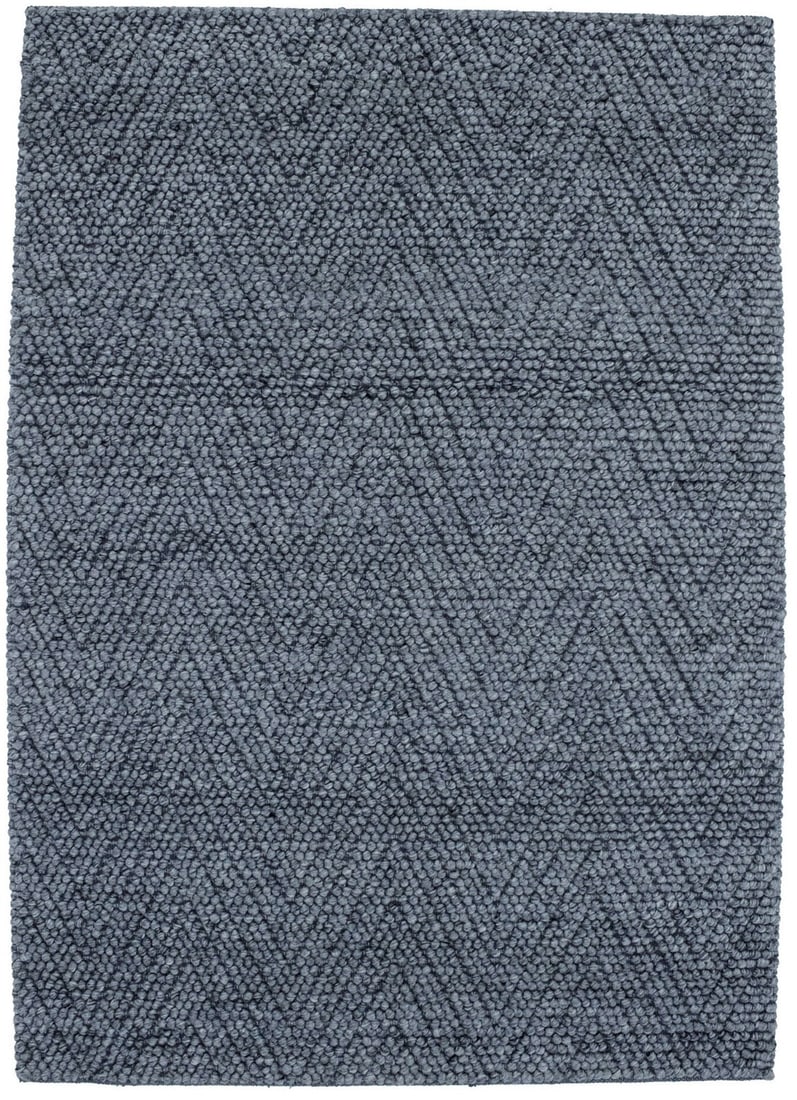 Handmade Modern Geometric Wool Rug 4'7 x 6'4 Dark Gray Cream (1 of 13)