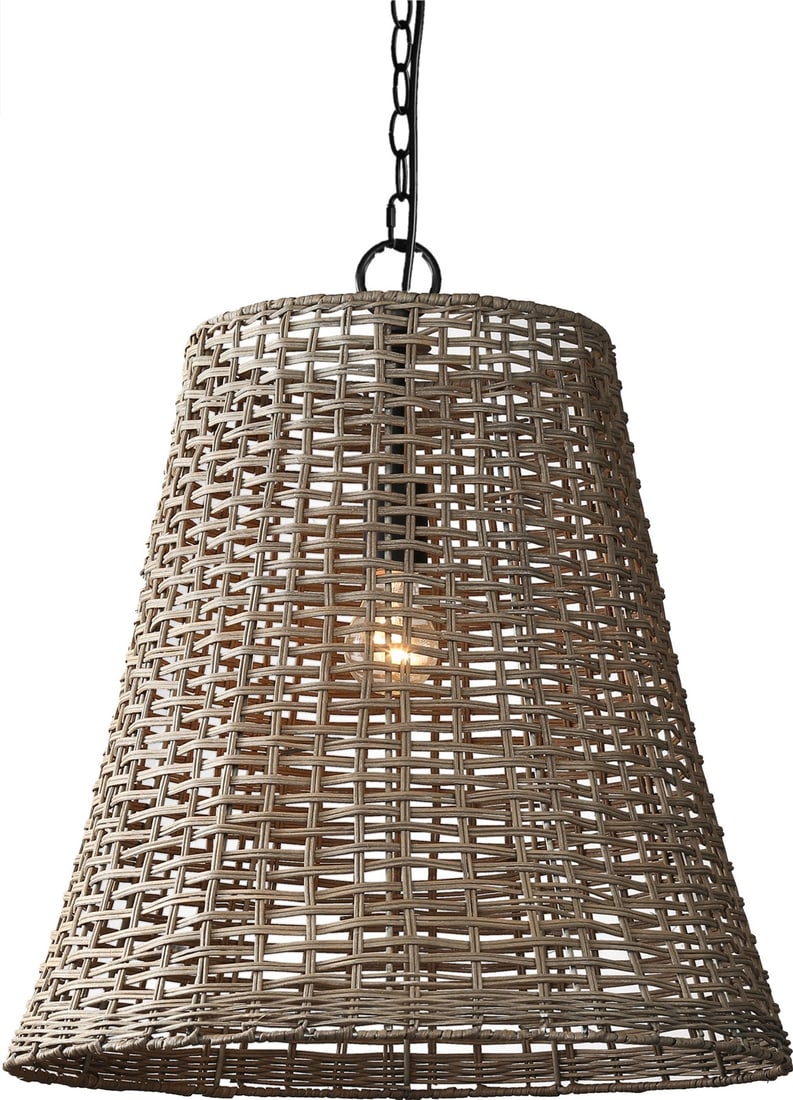 Whitsunday Rattan Pendant Light by Terracotta Adjustable Height 21H 19W 19D: Whitsunday Rattan Pendant Light by Terracotta Adjustable Height 21H 19W 19D Illuminate your space with the Whitsunday Adjustable Rattan Pendant, featuring a beautiful rattan weave design that adds a t