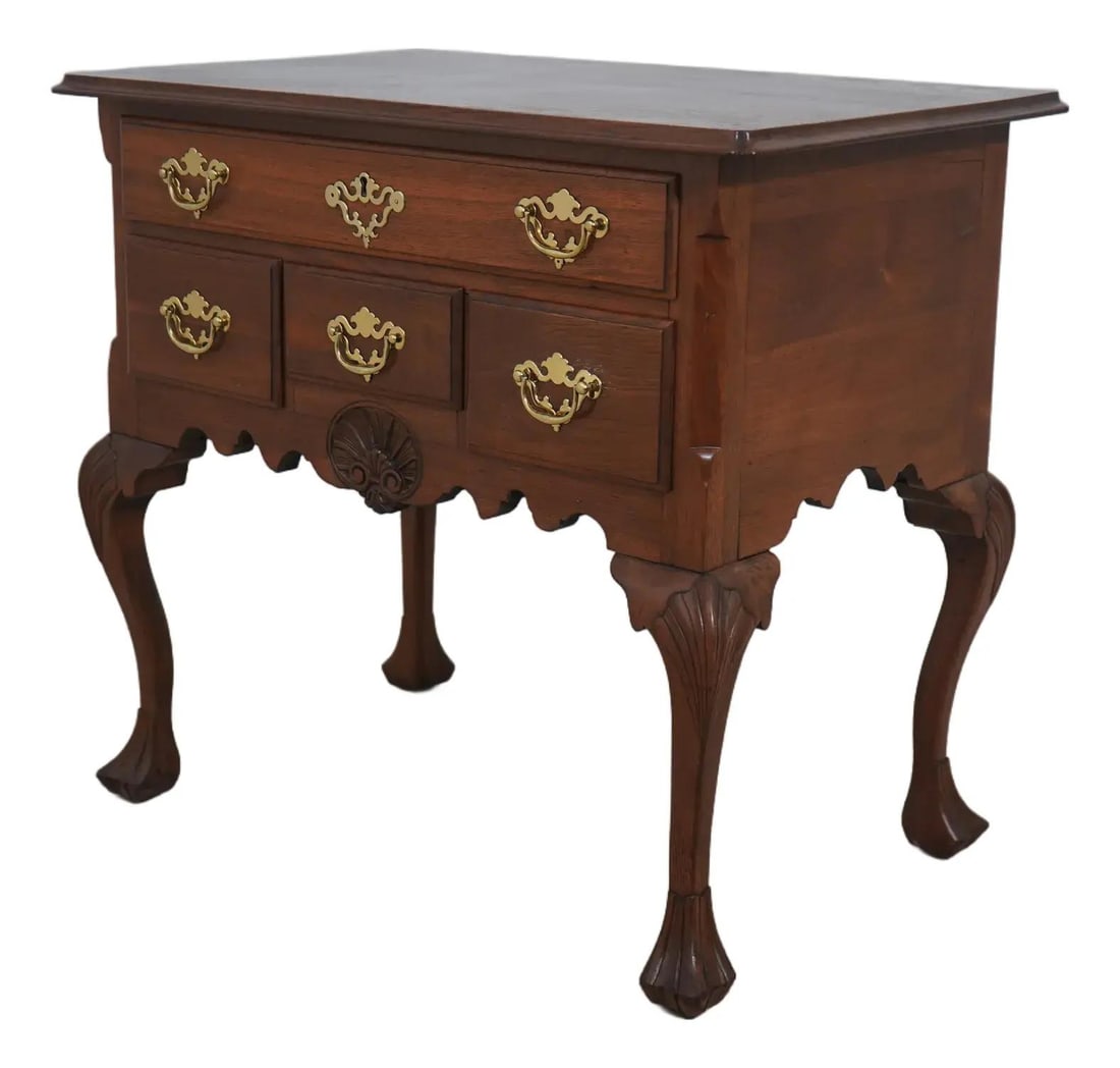 Chippendale Style Walnut Lowboy Vintage 80 Years Old Antique (1 of 10)
