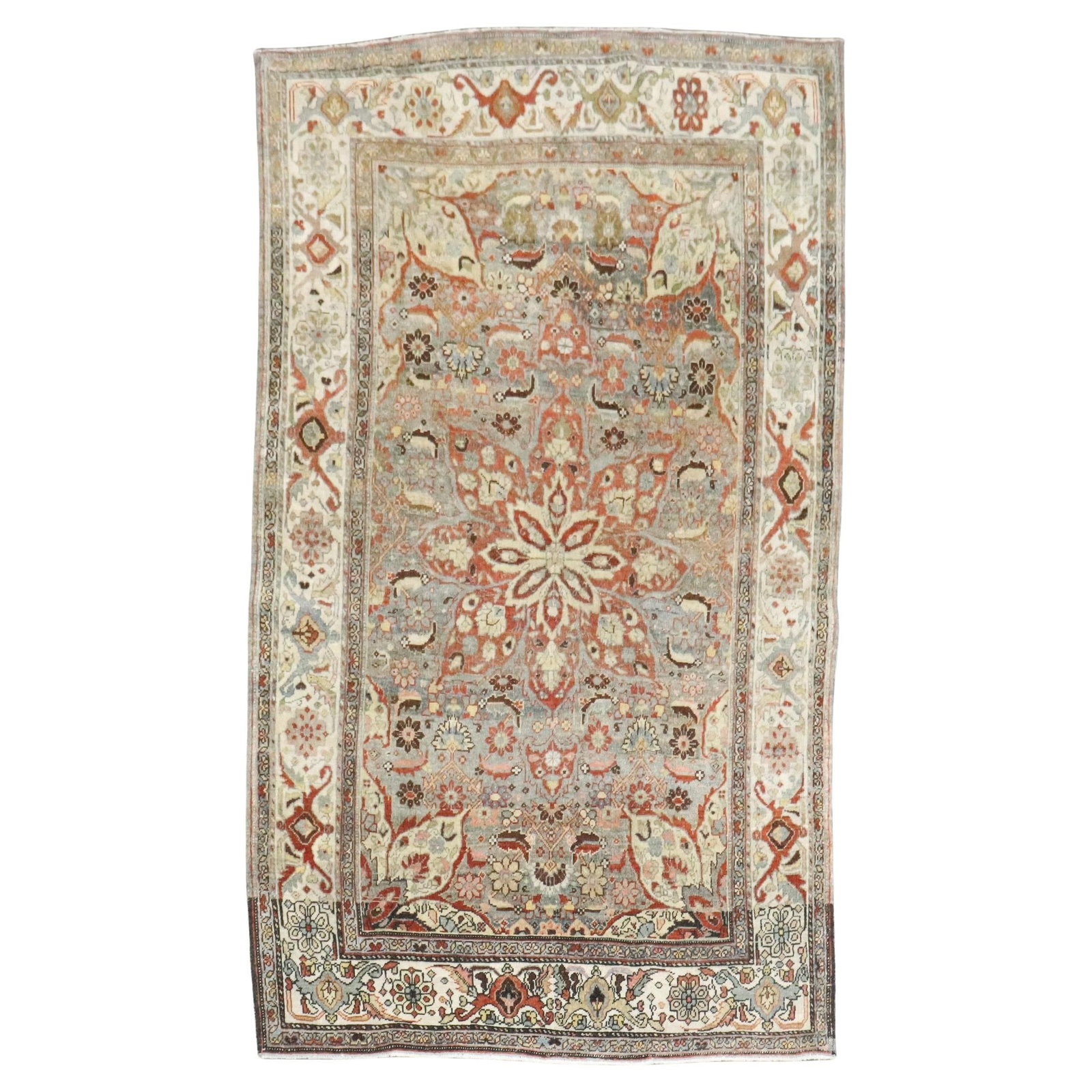 Gray Antique Persian Sarouk Ferahan Rug 3'7 x 6' Early 20th Century (1 of 8)