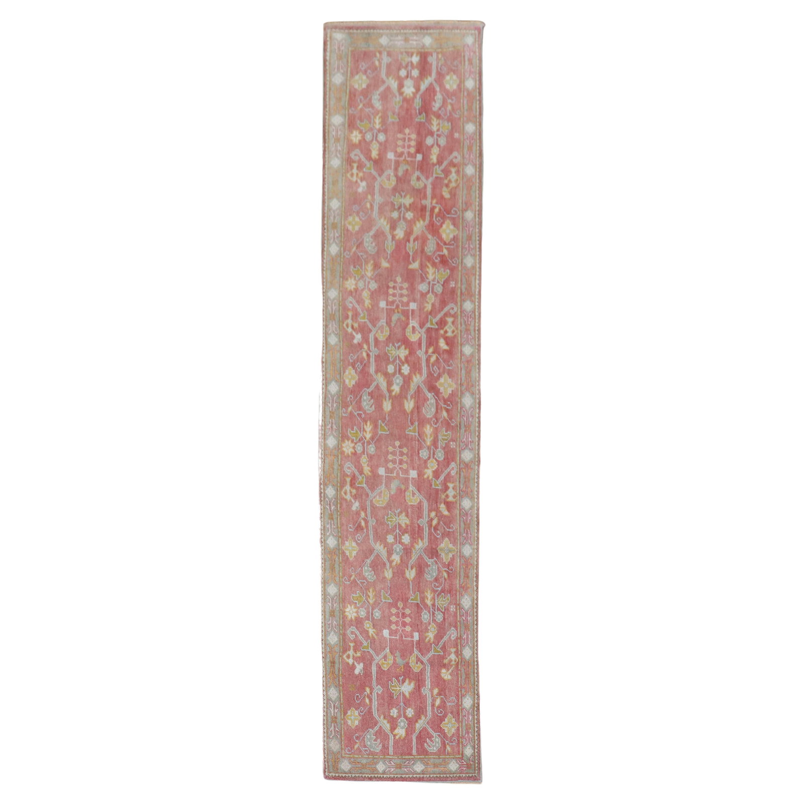 Soft Red Antique Oushak Wool Runner 30 x 136 in Turkey (1 of 8)