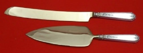 Gorham Princess Patricia Sterling Silver Wedding Cake Set 2pc (1 of 1)